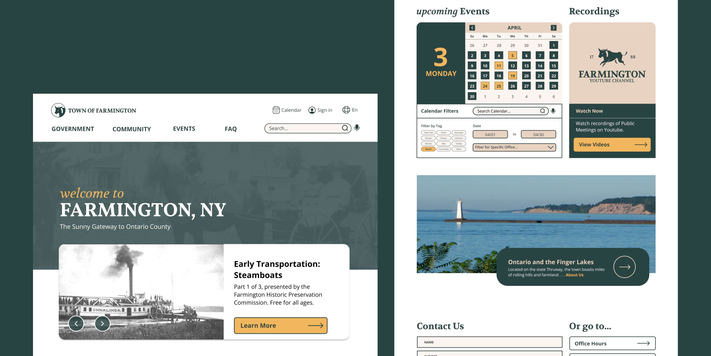 large image takes full-width of screen, depicting examples of the final high-fidelity wireframes of the project.