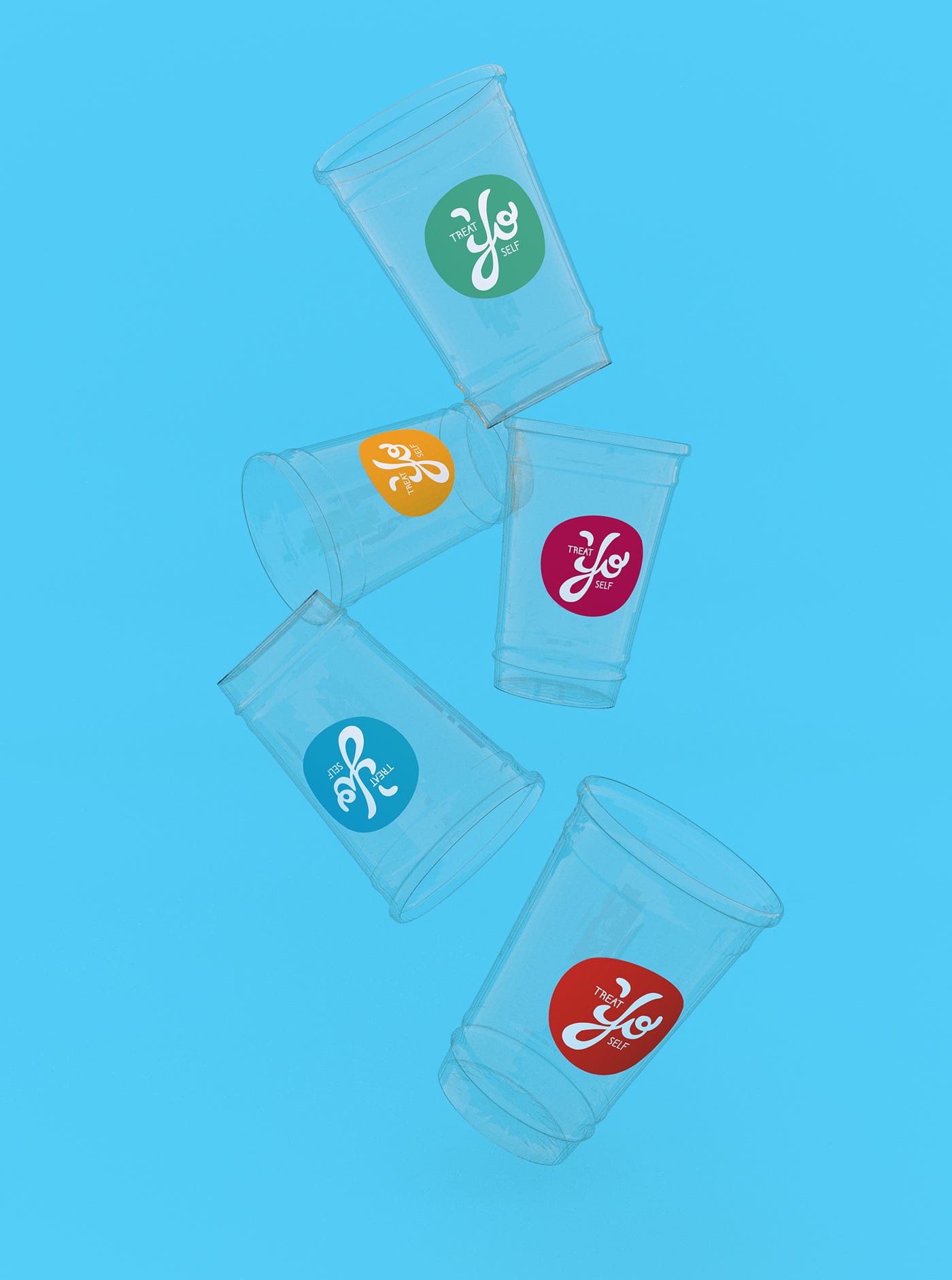 Plastic cups with logos